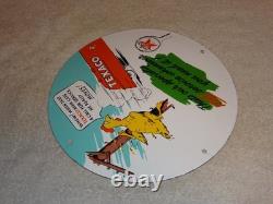 Vintage Texaco Chicken & Tanker Truck 11 3/4 Porcelain Metal Gasoline Oil Sign