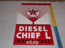 Vintage Texaco Diesel Chief L Fuel Sprayer 18 Porcelain Metal Gasoline Oil Sign