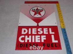 Vintage Texaco Diesel Chief L Fuel Sprayer 18 Porcelain Metal Gasoline Oil Sign