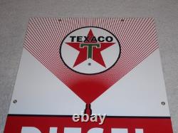 Vintage Texaco Diesel Chief L Fuel Sprayer 18 Porcelain Metal Gasoline Oil Sign