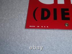 Vintage Texaco Diesel Chief L Fuel Sprayer 18 Porcelain Metal Gasoline Oil Sign