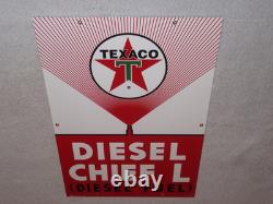 Vintage Texaco Diesel Chief L Fuel Sprayer 18 Porcelain Metal Gasoline Oil Sign