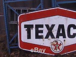 Vintage Texaco Gas Station Sign Porcelain Original Service Station 7' Real