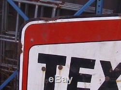 Vintage Texaco Gas Station Sign Porcelain Original Service Station 7' Real