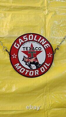 Vintage Texaco Gasoline Motor Oil Gas&oil Pinup Girl Porcelain Enamel Sign