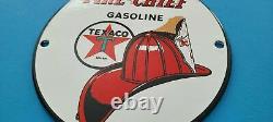 Vintage Texaco Gasoline Porcelain Gas Oil Pump Fire Chief Service Station Sign