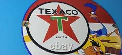 Vintage Texaco Gasoline Sign Red Star Road Runner Gas Pump Service Sign