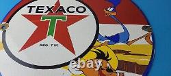 Vintage Texaco Gasoline Sign Red Star Road Runner Gas Pump Service Sign
