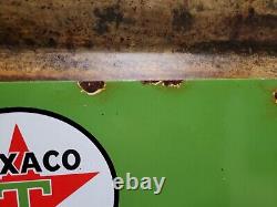 Vintage Texaco Lubricants Porcelain Sign Farm Sold Here Texas Us Gas Oil Company