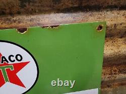 Vintage Texaco Lubricants Porcelain Sign Farm Sold Here Texas Us Gas Oil Company