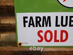 Vintage Texaco Lubricants Porcelain Sign Farm Sold Here Texas Us Gas Oil Company