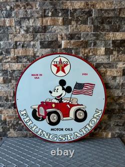 Vintage Texaco Micky 1953 Heavy Metal Sign 19.7 (50cm)