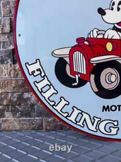 Vintage Texaco Micky 1953 Heavy Metal Sign 19.7 (50cm)