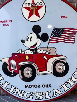 Vintage Texaco Micky 1953 Heavy Metal Sign 19.7 (50cm)