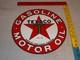 Vintage Texaco Motor Oil The Texas Company 11 3/4 Porcelain Metal Gasoline Sign