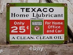 Vintage Texaco Porcelain Sign Texas Company Star Donaldson Lubricants Gas Oil