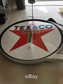 Vintage Texaco Porcelin Gas Sign on Pole