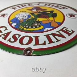 Vintage Texaco Sign Fire Station Sales & Service Gas Pump Porcelain Sign