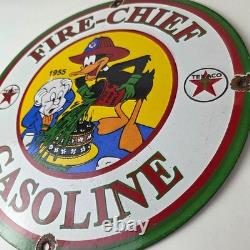 Vintage Texaco Sign Fire Station Sales & Service Gas Pump Porcelain Sign