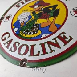 Vintage Texaco Sign Fire Station Sales & Service Gas Pump Porcelain Sign