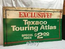 Vintage Texaco Touring Atlas Card Board Gas Station Sign Authentic Mid Century