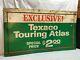 Vintage Texaco Touring Atlas Card Board Gas Station Sign Authentic Mid Century