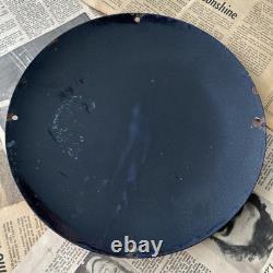 Vintage Texaco Trust Your Car To Man W Star 12 Inch Convex Porcelain Enamel Sign