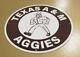 Vintage Texas A&m Porcelain Aggies Atm College University Sports Stadium Sign