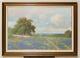 Vintage Texas Bluebonnet Oil Canvas Painting Signed Porfirio Salinas Rare