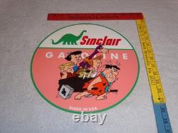 Vintage The Flintstones +sinclair Gasoline Broken Car 12 Metal Tv Show Oil Sign