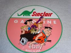 Vintage The Flintstones +sinclair Gasoline Broken Car 12 Metal Tv Show Oil Sign