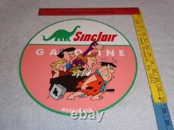 Vintage The Flintstones +sinclair Gasoline Broken Car 12 Metal Tv Show Oil Sign