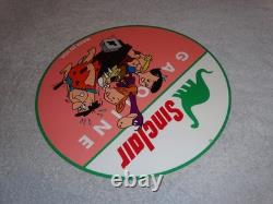 Vintage The Flintstones +sinclair Gasoline Broken Car 12 Metal Tv Show Oil Sign