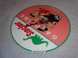 Vintage The Flintstones +sinclair Gasoline Broken Car 12 Metal Tv Show Oil Sign