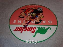 Vintage The Flintstones +sinclair Gasoline Broken Car 12 Metal Tv Show Oil Sign