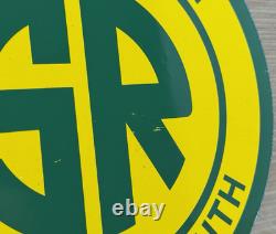 Vintage The Southern Route Porcelain Sign Train Station Gas Oil Railroad