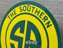 Vintage The Southern Route Porcelain Sign Train Station Gas Oil Railroad
