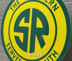 Vintage The Southern Route Porcelain Sign Train Station Gas Oil Railroad