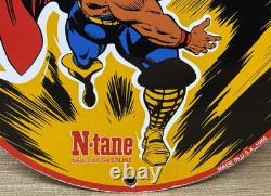 Vintage Thor N-tane Conoco Gasoline 12 Porcelain Marvel Comic Oil Sign
