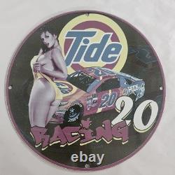 Vintage Tide Racing Porcelain Sign Nostalgic Collectible for Auto Enthusiasts