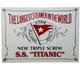 Vintage Titanic Porcelain Sign The Larget Steamer In The World Boat Nautical