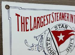 Vintage Titanic Porcelain Sign The Larget Steamer In The World Boat Nautical