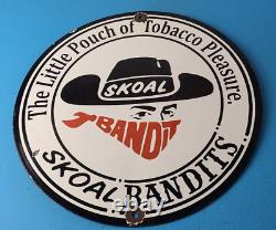 Vintage Tobacco Sign Porcelain Skoal Bandit Pouches Gas Oil Pump Plate Sign