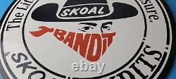 Vintage Tobacco Sign Porcelain Skoal Bandit Pouches Gas Oil Pump Plate Sign