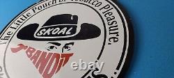 Vintage Tobacco Sign Porcelain Skoal Bandit Pouches Gas Oil Pump Plate Sign
