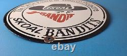 Vintage Tobacco Sign Porcelain Skoal Bandit Pouches Gas Oil Pump Plate Sign
