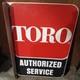 Vintage Toro Double Sided Flanged Sign (authorized Service)