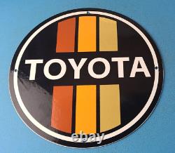 Vintage Toyota Motor Co Porcelain Gas Automobile Sales Service Dealership Sign