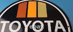 Vintage Toyota Motor Co Porcelain Gas Automobile Sales Service Dealership Sign