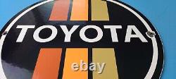Vintage Toyota Motor Co Porcelain Gas Automobile Sales Service Dealership Sign